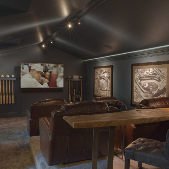 Traditional Classic Man Cave Entertainment Room