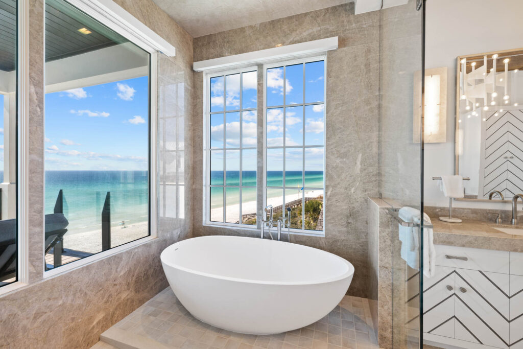 Embrace the timeless elegance of Luxury Coastal Interior Design: A Luxurious Contemporary Transitional Escape in Destin, FL