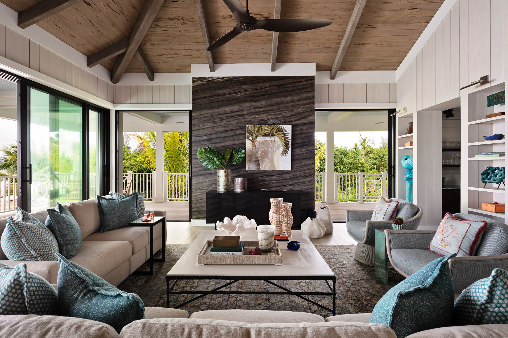 Bahamas interior design, modern island home, chic coastal decor, tropical interior design, Bahamas house tour